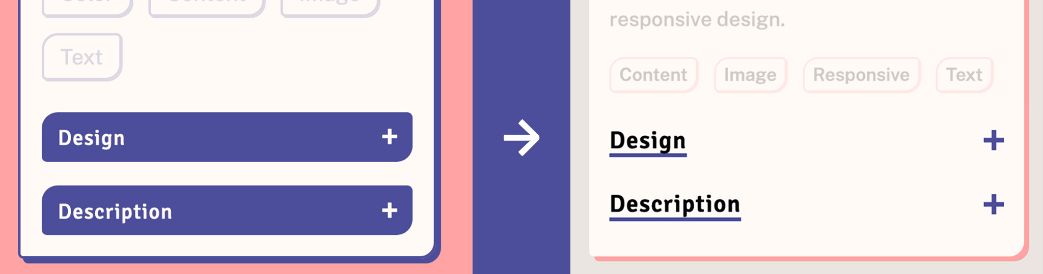 Comparison of the strong background and the more subtle underline