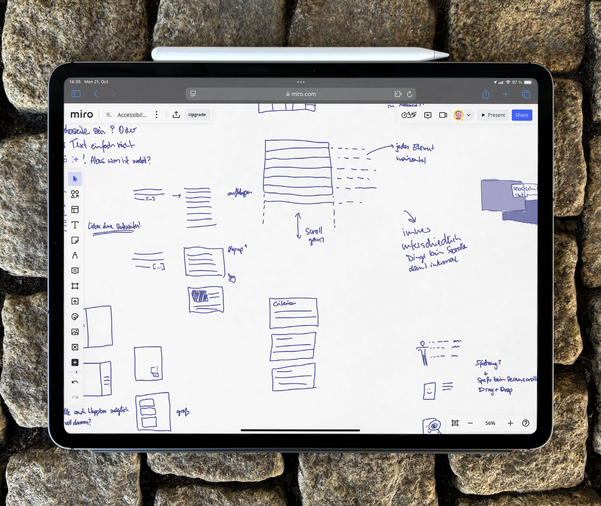 Sketches of different concepts
