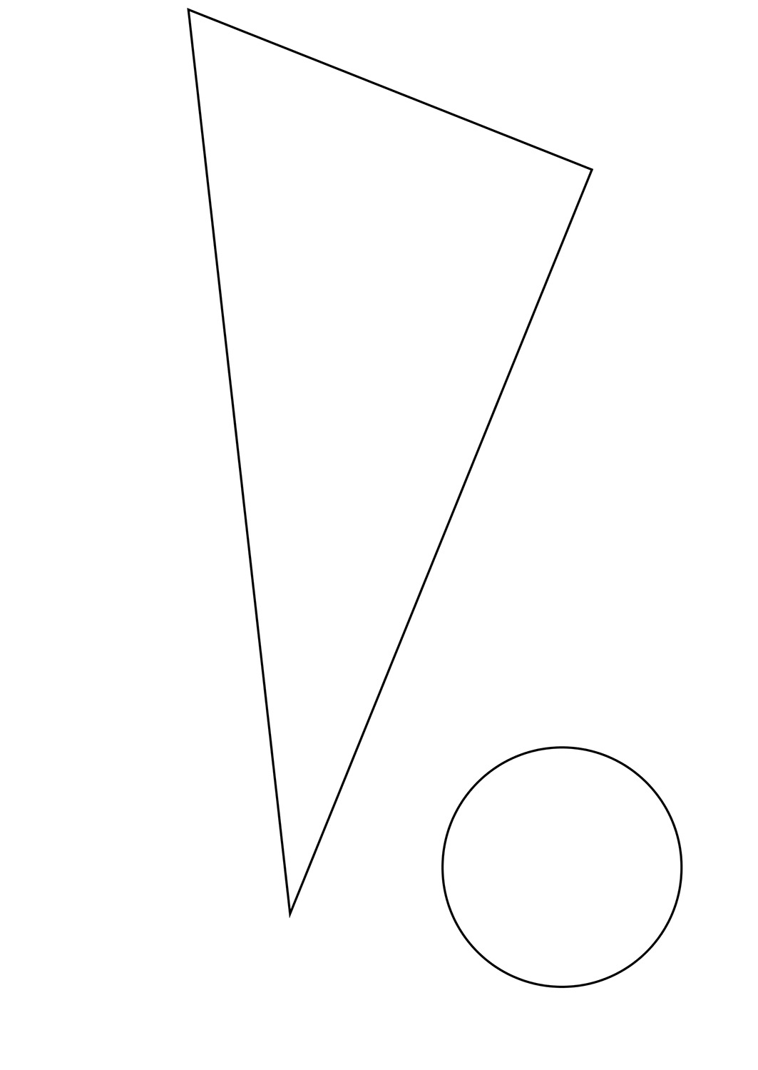 Outlines of triangle and circle