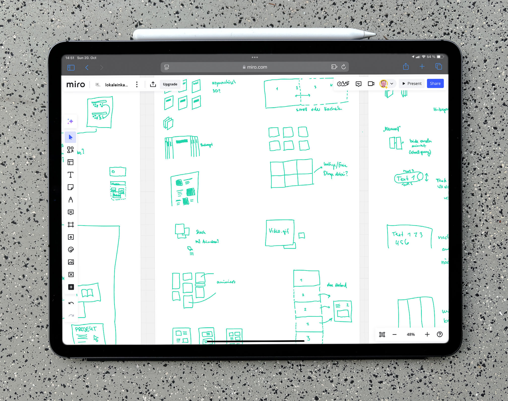 Simple sketches of possible structures